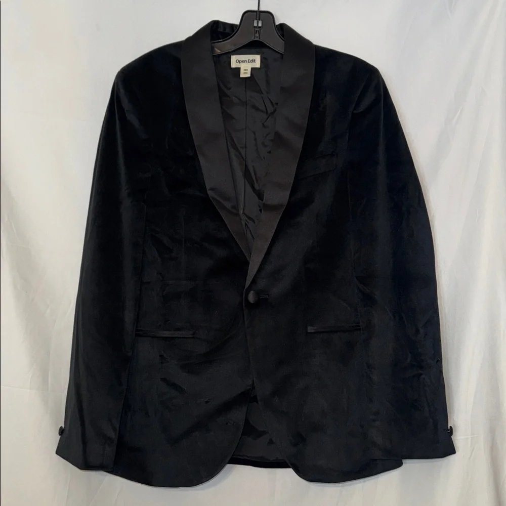 OPEN EDIT Velvet Dinner Jacket In Black
